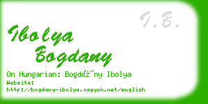 ibolya bogdany business card